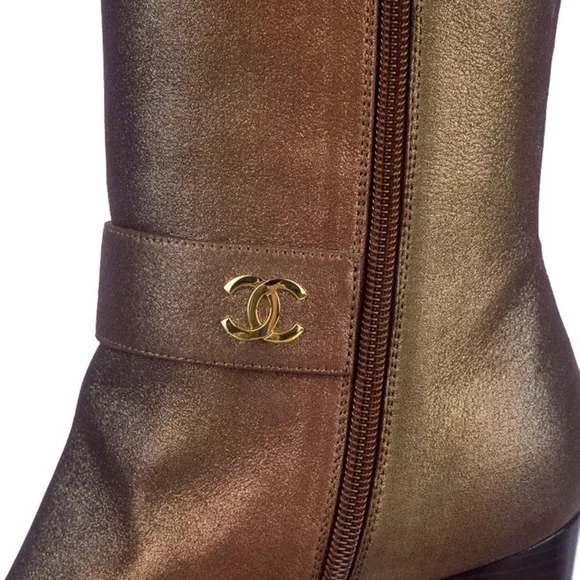 NWOT - Brown Chanel Iridescent boots - Picture 8 of 9